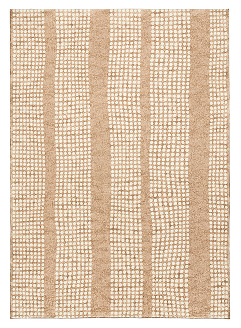 Joni Beige Cream Dot Pattern Washable Rug