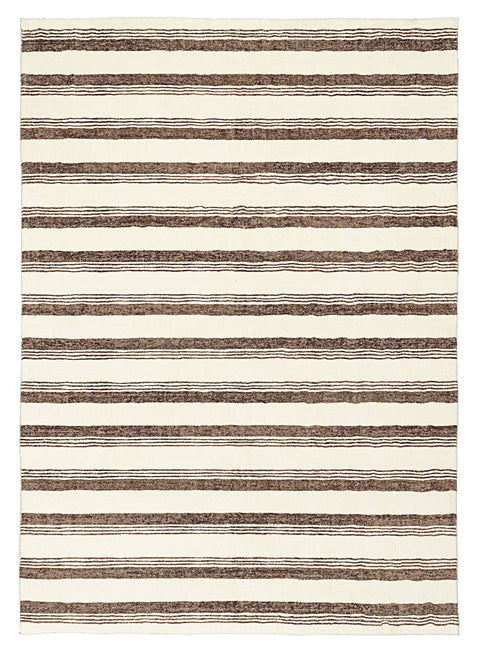 Kasia Brown Striped Washable Rug