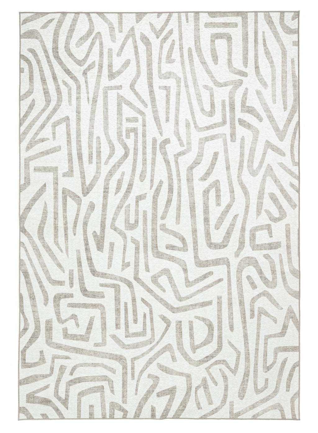 Kensa Grey Cream Indoor Outdoor Washable Rug