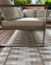 Krystal Brown and Ivory Geometric Flatweave Indoor Outdoor Rug