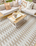 Krystal Brown and Ivory Geometric Flatweave Indoor Outdoor Rug