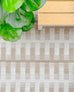 Krystal Brown and Ivory Geometric Flatweave Indoor Outdoor Rug
