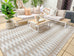 Krystal Brown and Ivory Geometric Flatweave Indoor Outdoor Rug