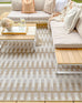 Krystal Brown and Ivory Geometric Flatweave Indoor Outdoor Rug