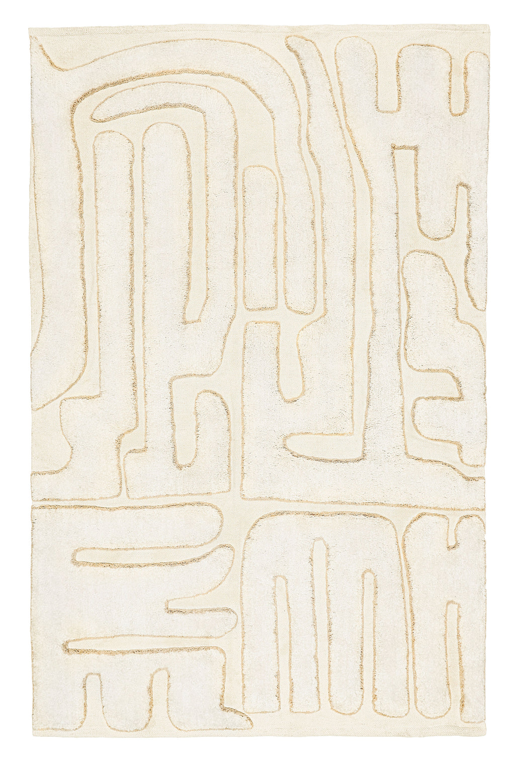 Lola Cream Abstract Cotton Washable Rug