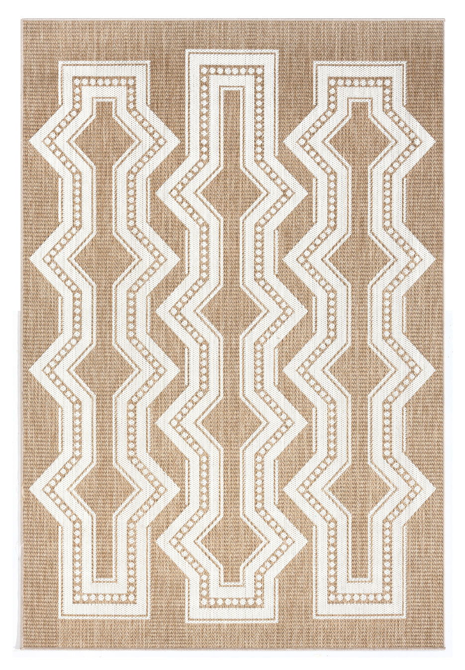 Lora Brown and Ivory Tribal Flatweave Indoor Outdoor Rug