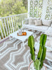 Lora Brown and Ivory Tribal Flatweave Indoor Outdoor Rug