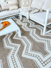 Lora Brown and Ivory Tribal Flatweave Indoor Outdoor Rug