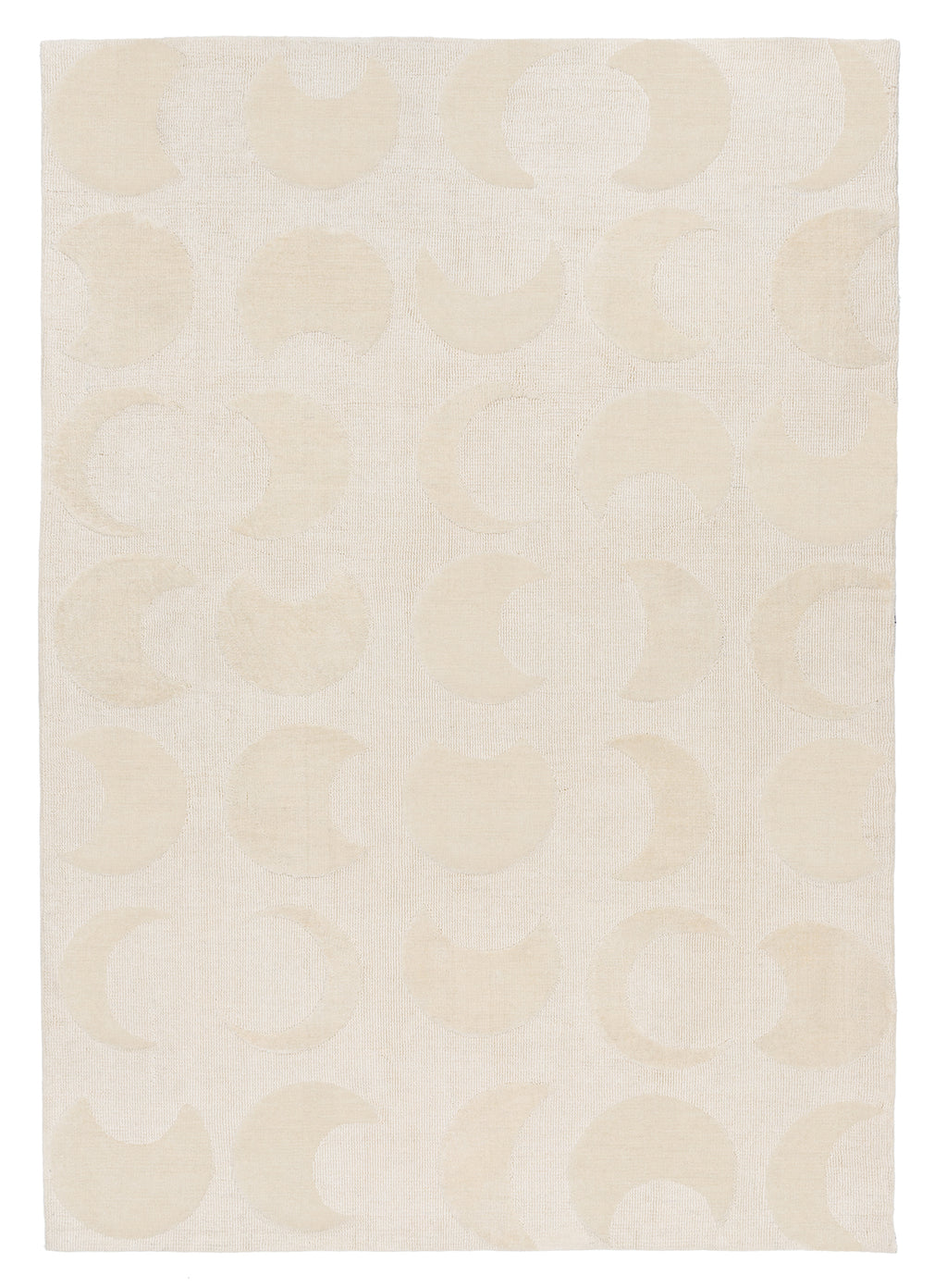 Lucy Beige Cream Half-Moon Pattern Rug