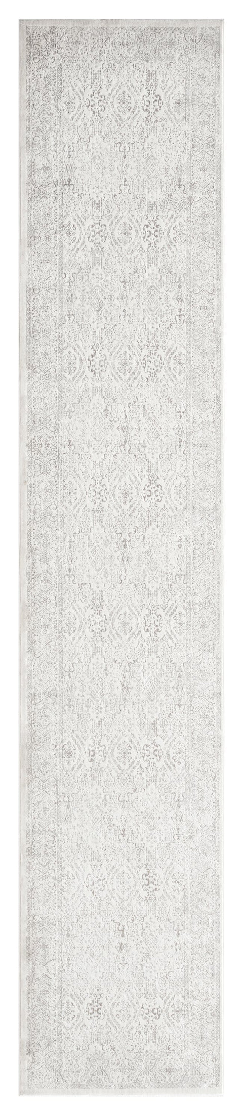 Madison Ivory And Grey Traditional Distressed Runner Rug