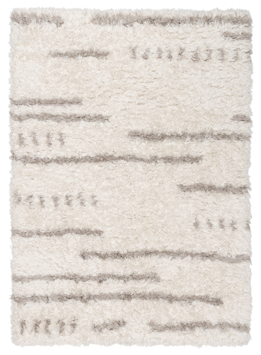 Mandisa Cream & Beige Tribal Shag Rug