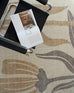 Marzon Beige and Brown Botanical Washable Rug