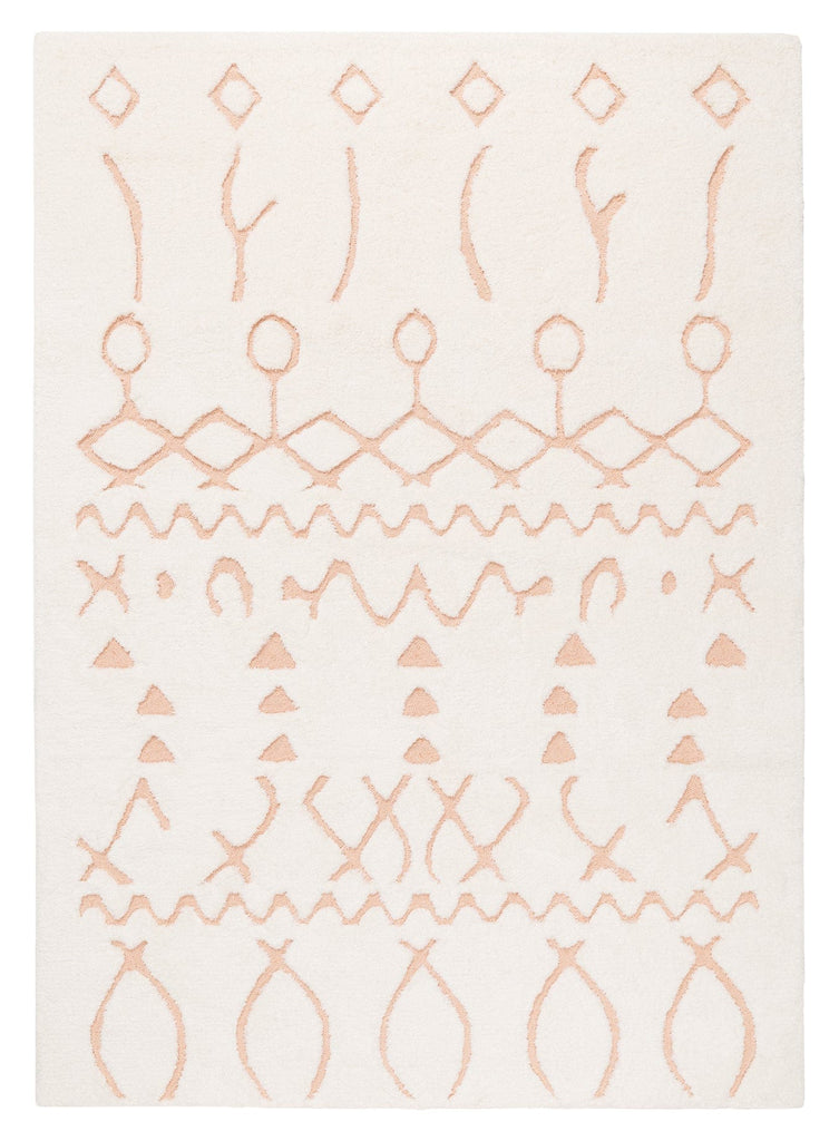 Matilda Cream and Peach Tribal Shag Rug