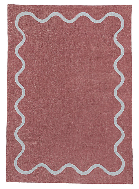 Maud Purple and Blue Wiggle Bordered Washable Rug