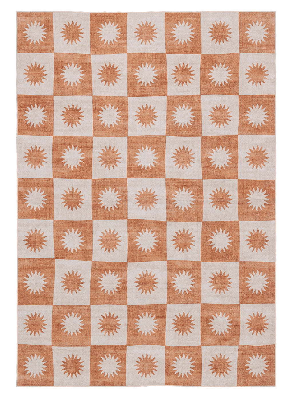 Milena Orange and Beige Washable Rug