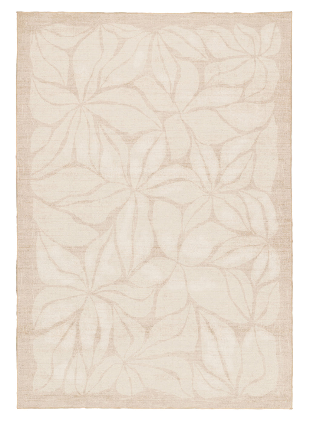 Minar Beige Botanical Washable Rug