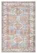Nazri Orange and Blue Traditional Distressed Washable Rug