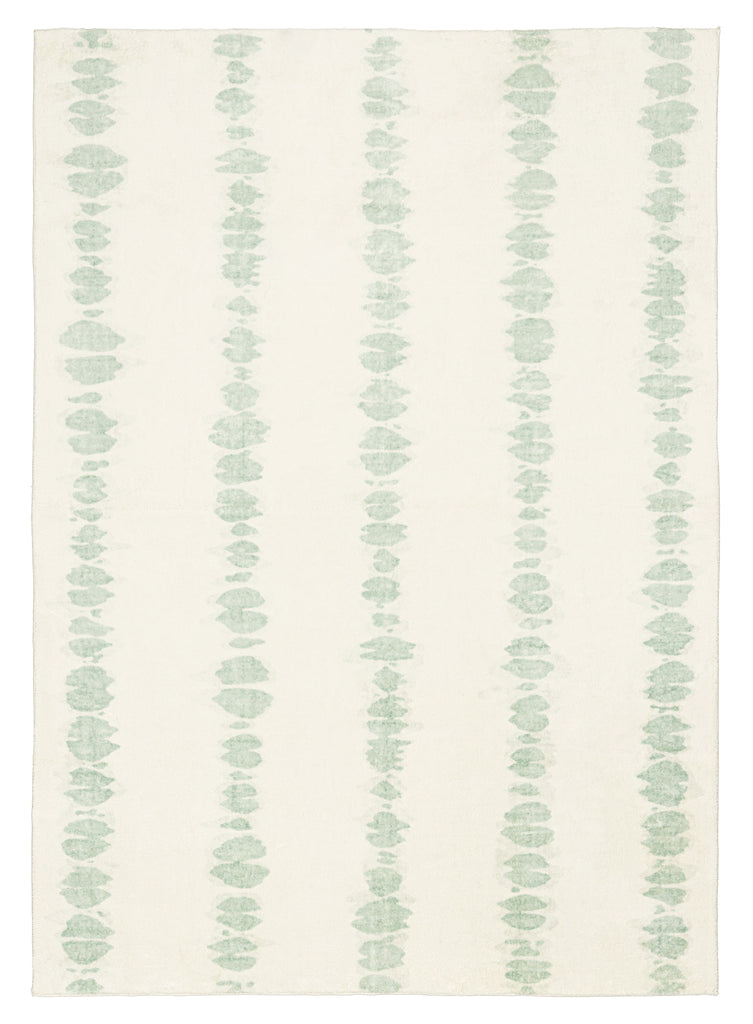 Nelia Mint Green Abstract Pattern Washable Rug
