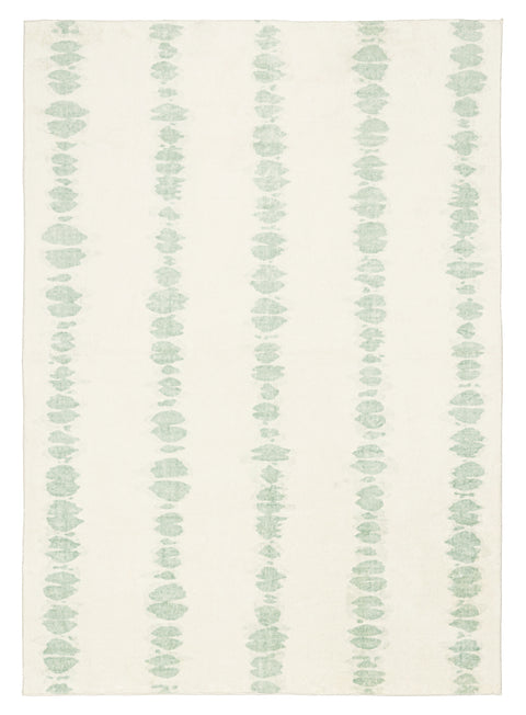 Nelia Mint Green Abstract Pattern Washable Rug