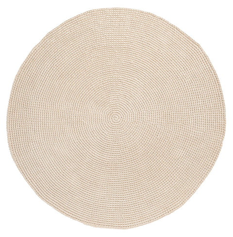 Nessa Beige Crochet Indoor Outdoor Round Rug