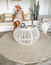 Nessa Beige Crochet Indoor Outdoor Round Rug