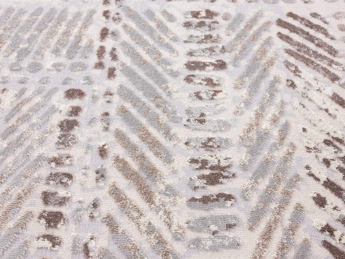 Nishem Brown Grey And Ivory Distressed Tribal Rug