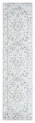 Noor Blue and Ivory Traditional Distressed Runner Rug