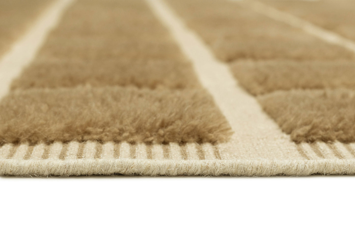 Oaklynn Chocolate Handloom Grid Wool Rug