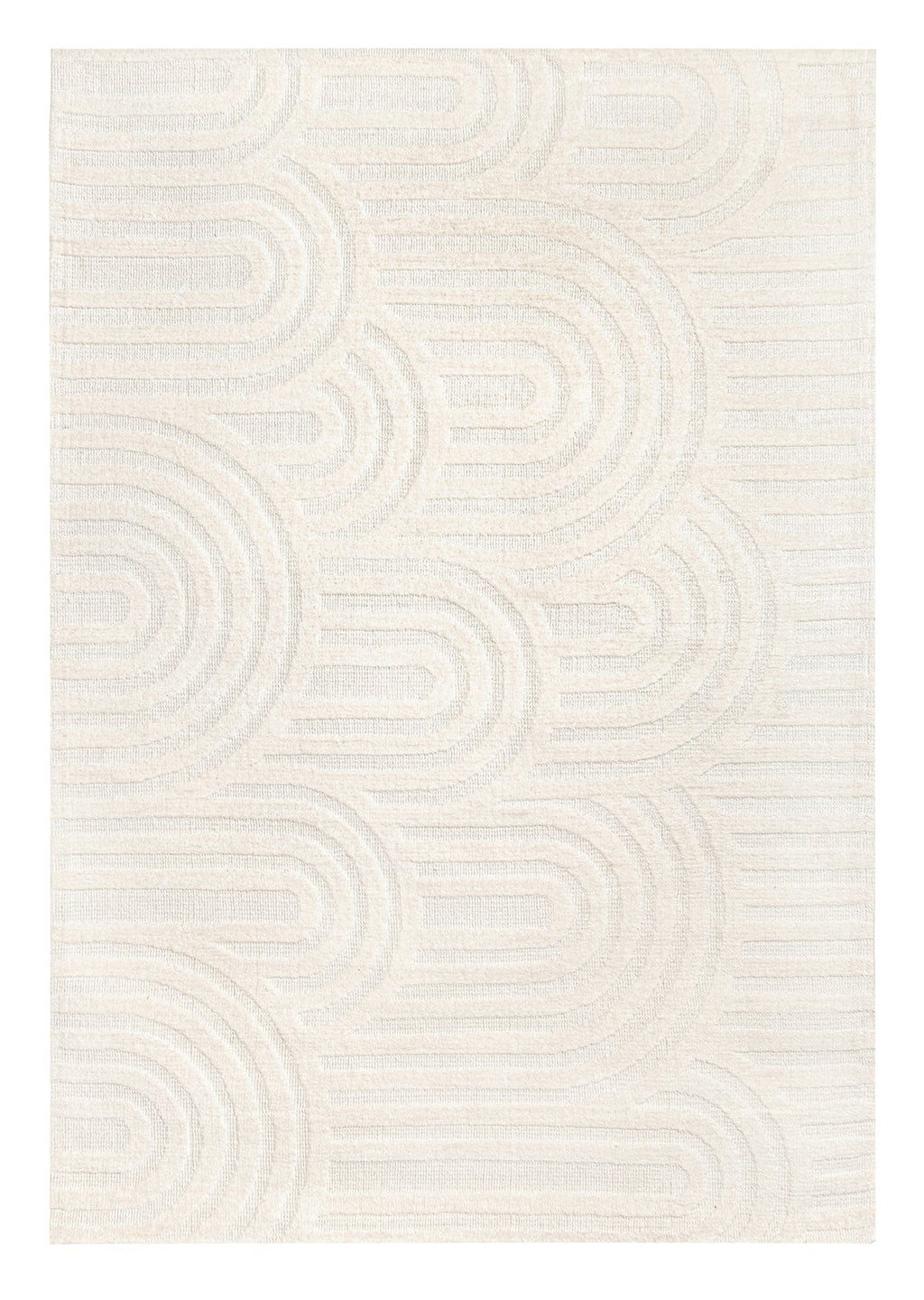 Penelope Ivory Cream Textured Rainbow Rug