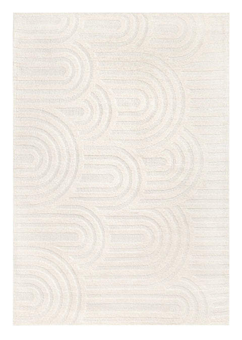 Penelope Ivory Cream Textured Rainbow Rug
