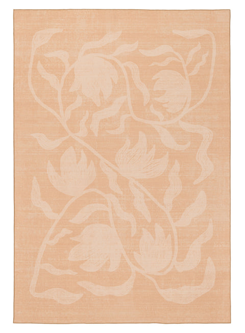 Pernilla Peach Botanical Washable Rug