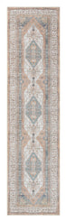 Priya Orange and Green Traditional Distressed Washable Runner Rug