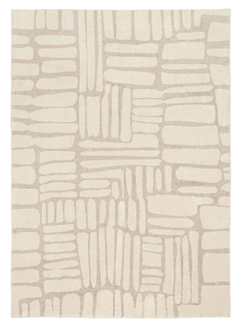 Raquel Grey Abstract Pattern Washable Rug