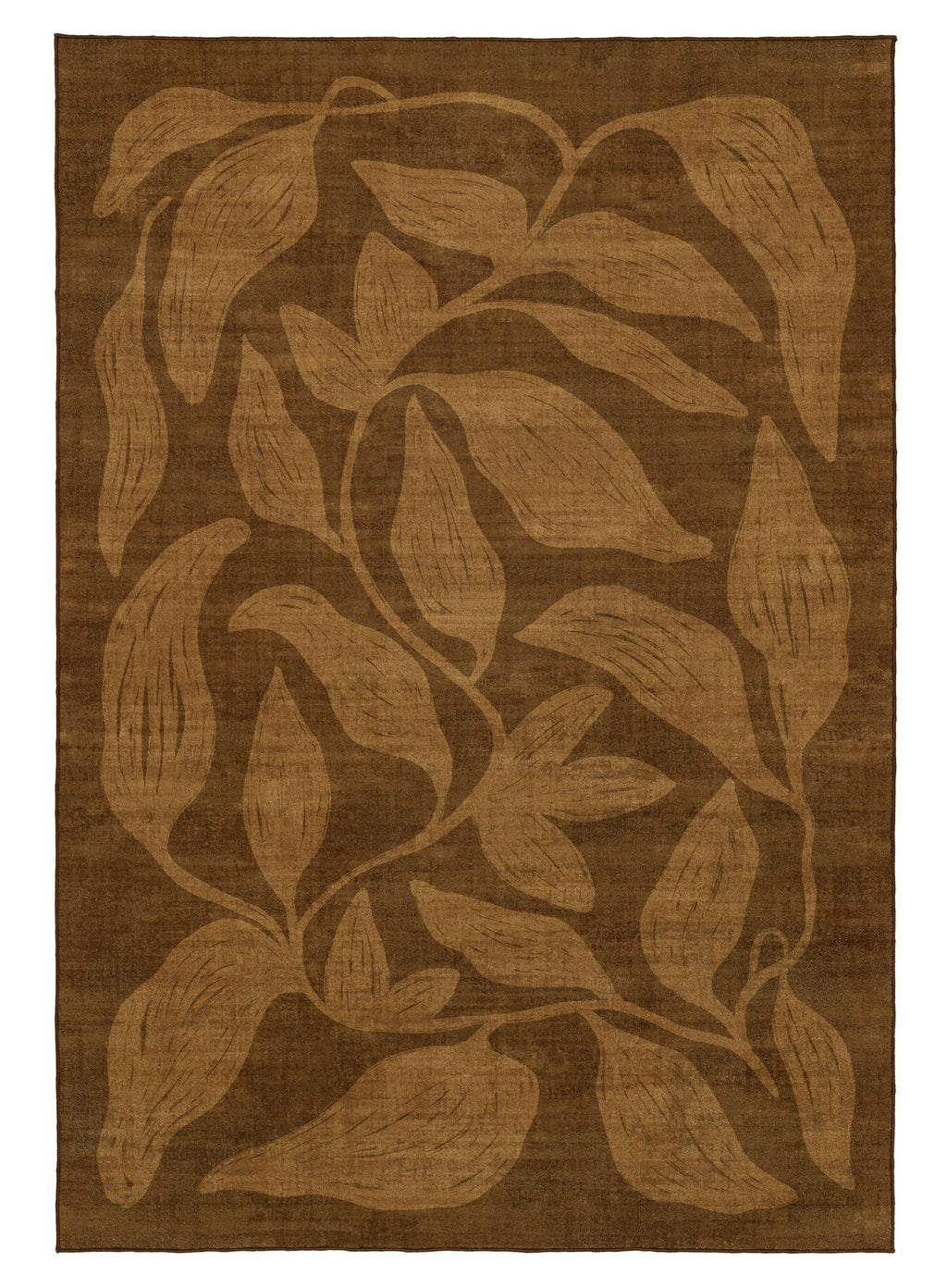 Rhea Brown Botanical Washable Rug