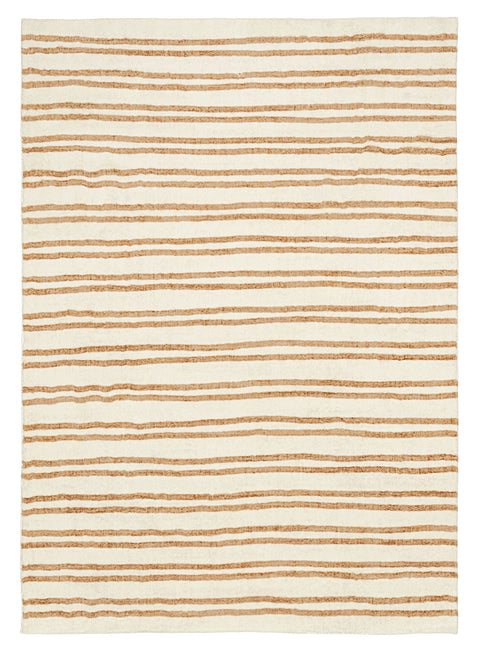 Rhow Neutral Striped Washable Rug