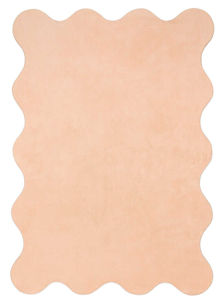 Robyn Peach Pink Scallop Washable Rug