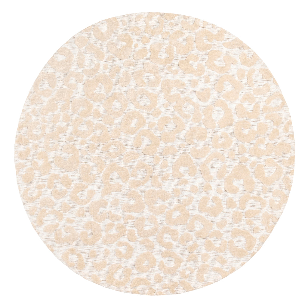 Sabbi Ivory and Cream Animal Pattern Round Rug