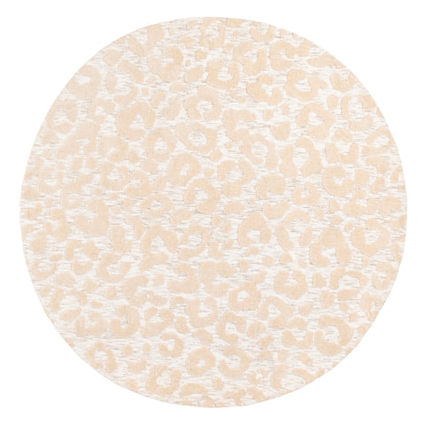 Sabbi Ivory and Cream Animal Pattern Round Rug