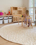 Sabbi Ivory and Cream Animal Pattern Round Rug