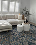 Sadira Blue And Beige Transitional Floral Motif Rug