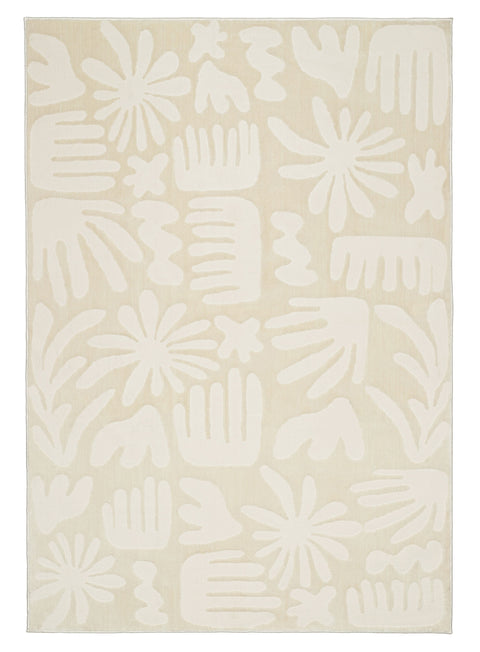Salah Textured Abstract Neutral Washable Rug