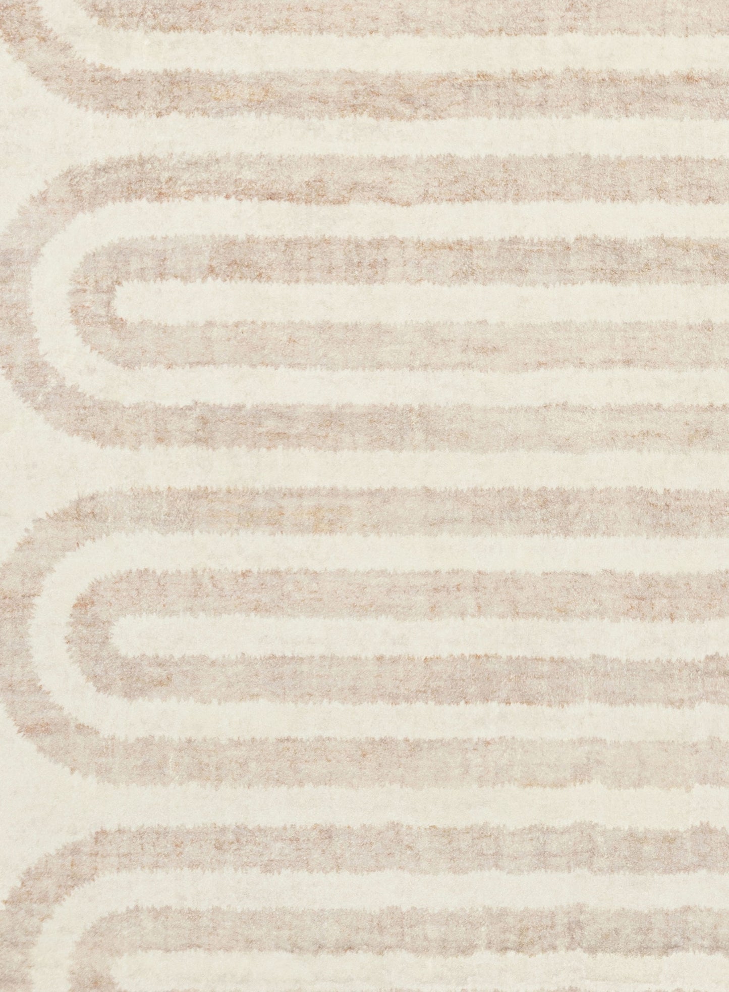 Sargola Ivory Curve Pattern Washable Rug