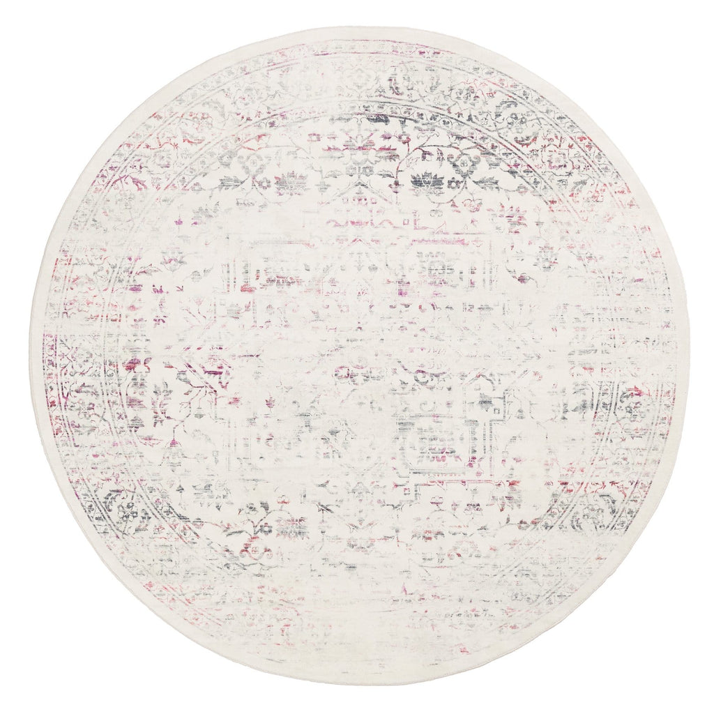 Selita Purple and Grey Transitional Round Rug