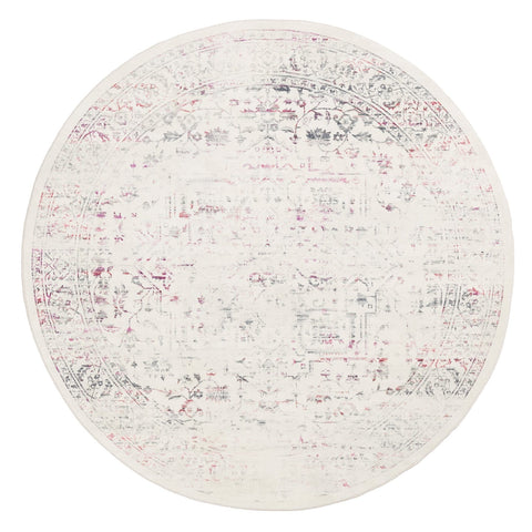 Selita Purple and Grey Transitional Round Rug