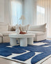 Simora Blue Abstract Washable Wool Rug
