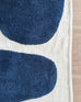 Simora Blue Abstract Washable Wool Rug