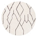 Tahlee Cream and Grey Tribal Round Shag Rug