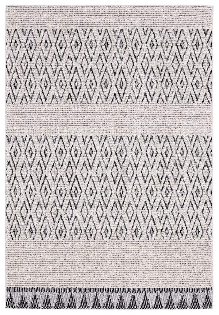 Talia Ivory Black Tribal Rug *NO RETURNS UNLESS FAULTY