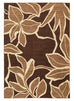 Tamika Brown and Rust Botanical Washable Rug