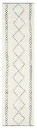 Tamira Grey and Ivory Diamond Tribal Runner Rug
